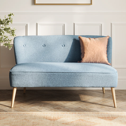 Beau House Weave Fabric 2 Seater Sofa In Cornflower Blue