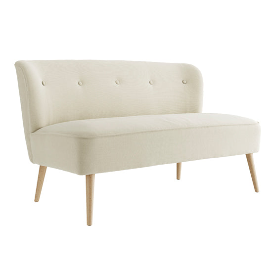 Beau House Weave Fabric 2 Seater Sofa In Sand