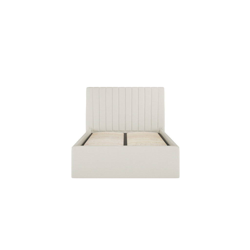 Berlin Ottoman Weave Fabric Single Bed In Milk