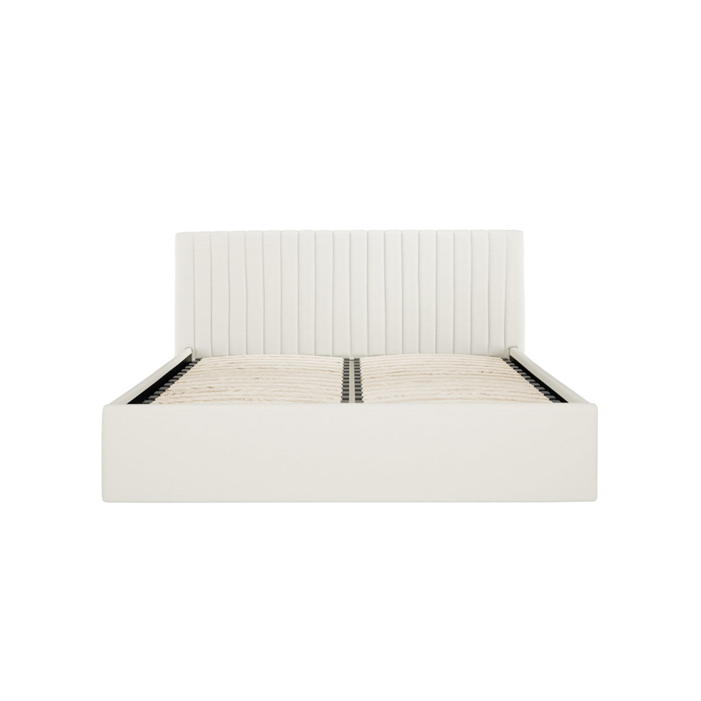 Berlin Ottoman Weave Fabric Double Bed In Milk