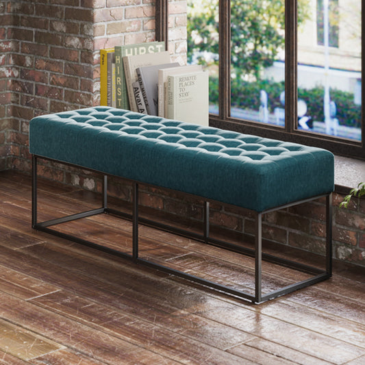 Boden Chenille Fabric Seating Bench in Yale Blue