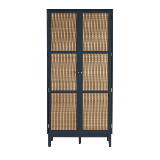 Bordeaux Wooden Wardrobe With 2 Doors In Blue