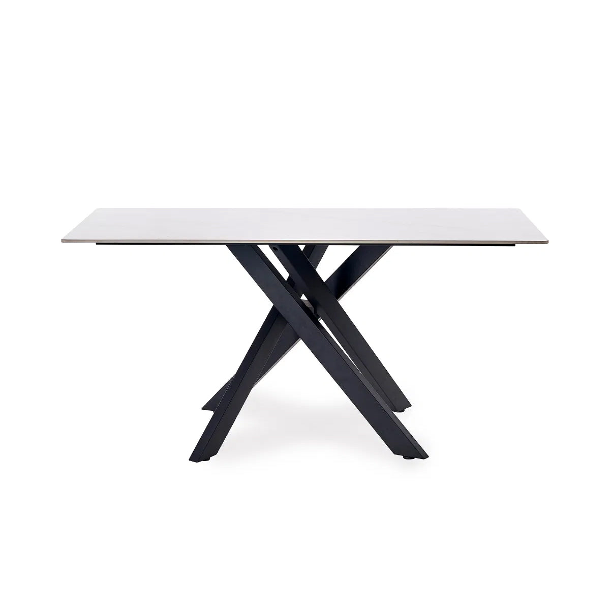 Bradley Wooden Dining Table In White Marble Effect