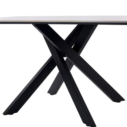 Bradley Wooden Dining Table In White Marble Effect