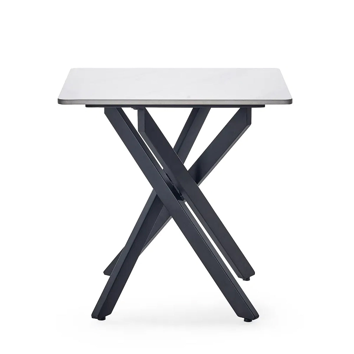Bradley Wooden Lamp Table In White Marble Effect