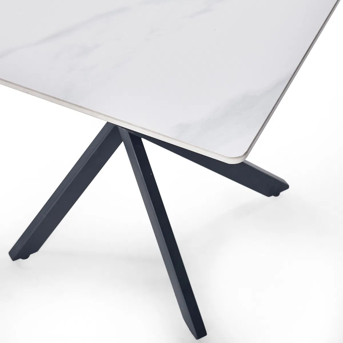 Bradley Wooden Lamp Table In White Marble Effect