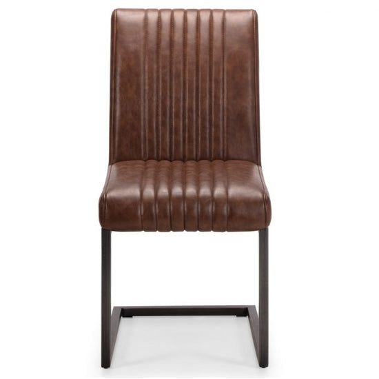 Brooklyn Faux Leather Dining Chair In Charcoal Grey