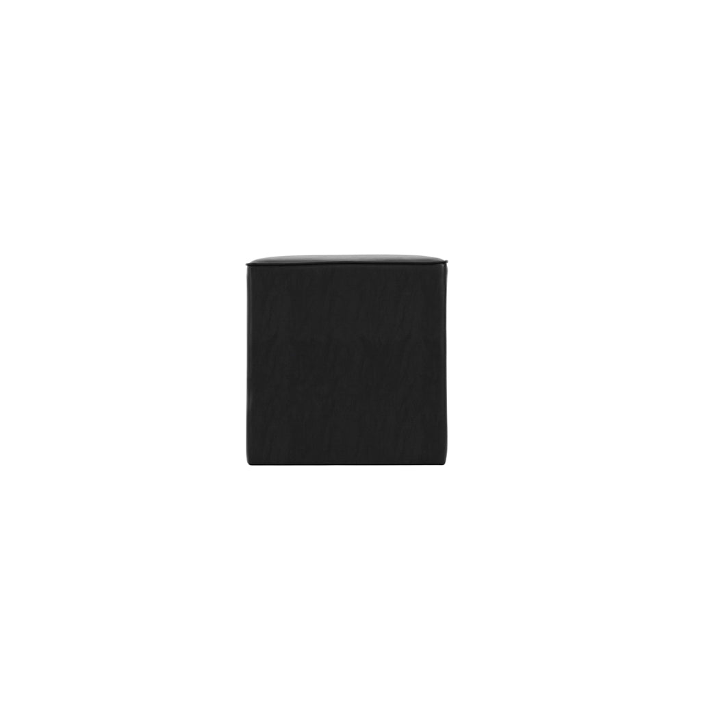 Bronx Faux Leather Side Table Square In Black