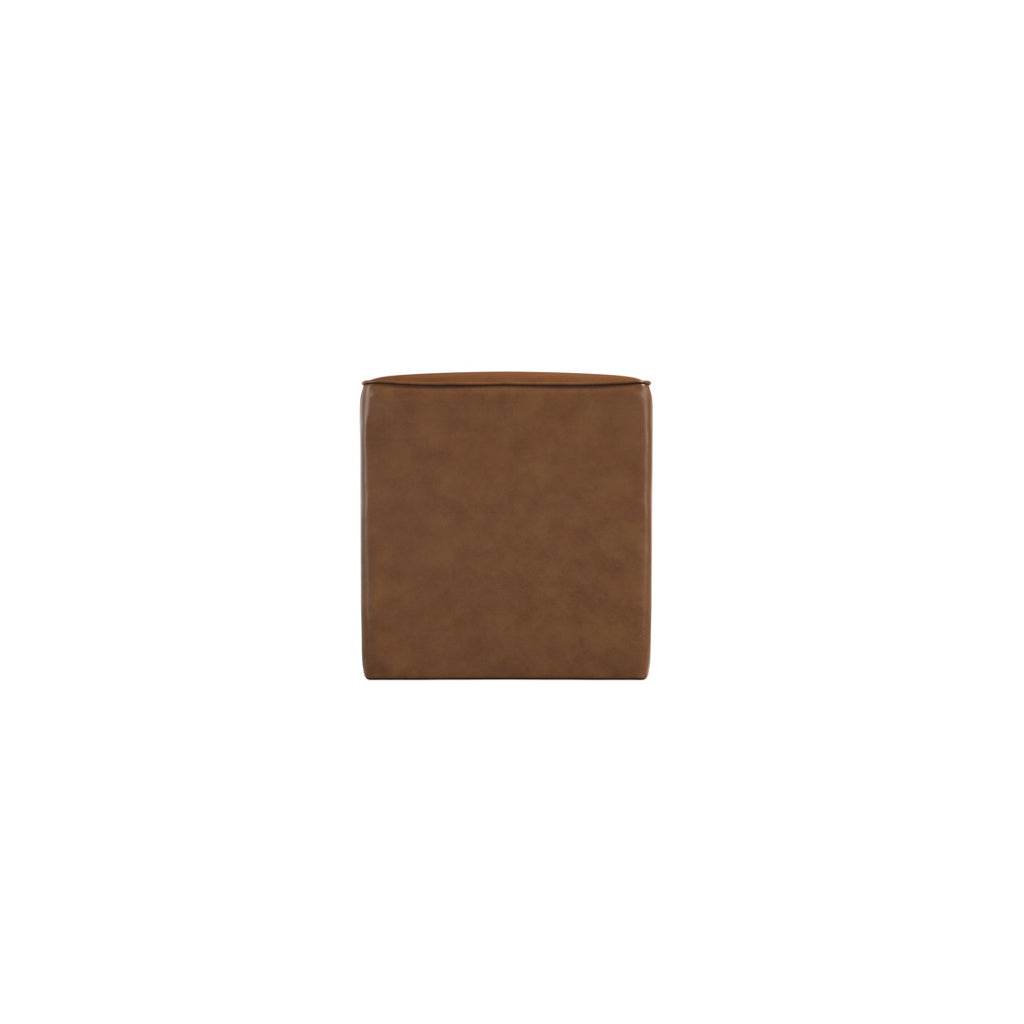 Bronx Faux Leather Side Table Square In Tan