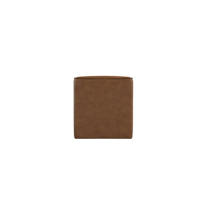 Bronx Faux Leather Side Table Square In Tan