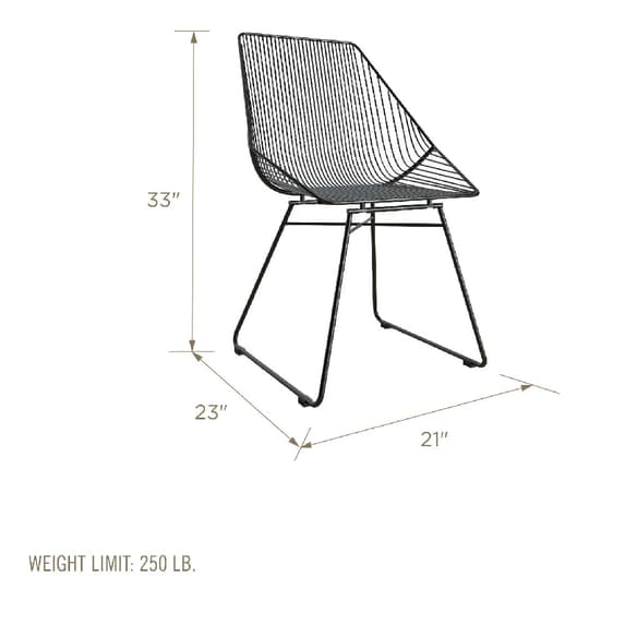 Ellis Metal Bistro Dining Chair In Black
