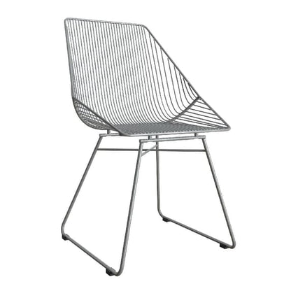 Ellis Metal Bistro Dining Chair In Grey