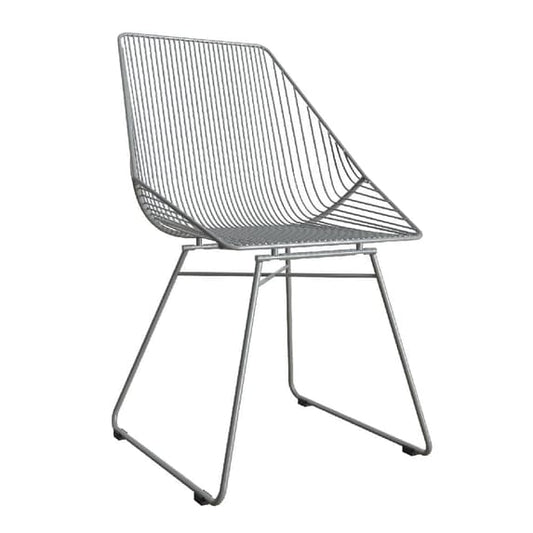Ellis Metal Bistro Dining Chair In Grey