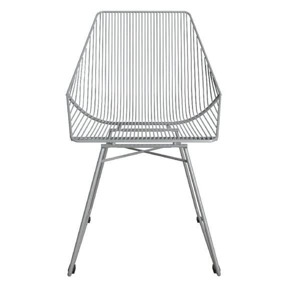 Ellis Metal Bistro Dining Chair In Grey