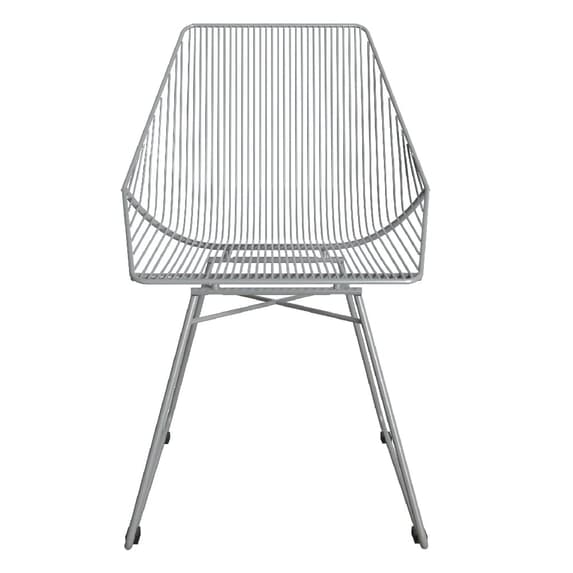 Ellis Metal Bistro Dining Chair In Grey