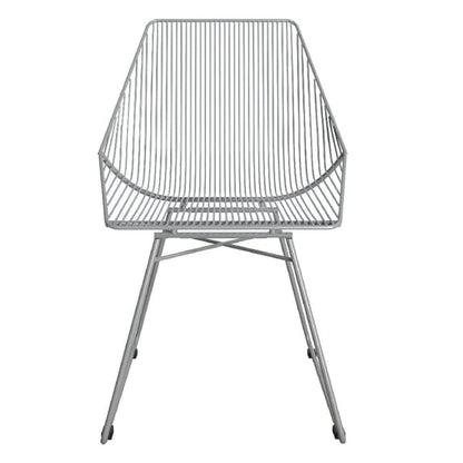 Ellis Metal Bistro Dining Chair In Grey