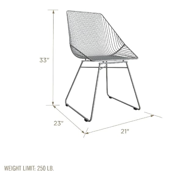 Ellis Metal Bistro Dining Chair In Grey