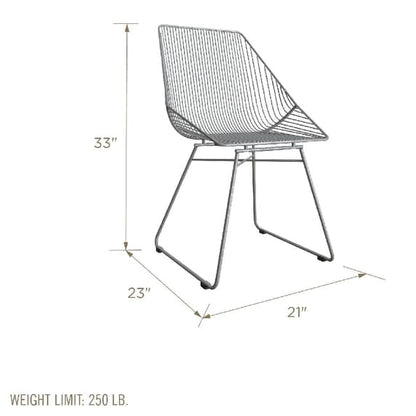 Ellis Metal Bistro Dining Chair In Grey