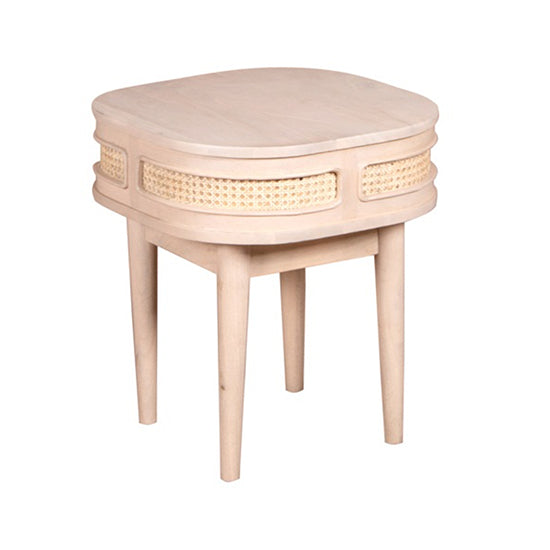Valencia Cane & Mango Wood Bedside Cabinet In Natural