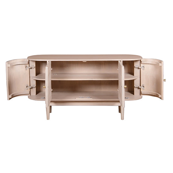 Valencia Cane & Mango Wood Sideboard With 4 Doors In Natural