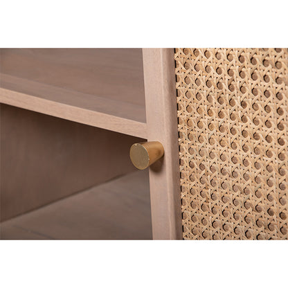 Valencia Cane & Mango Wood Sideboard With 4 Doors In Natural