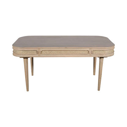Valencia Cane & Mango Wood Dining Table In Natural