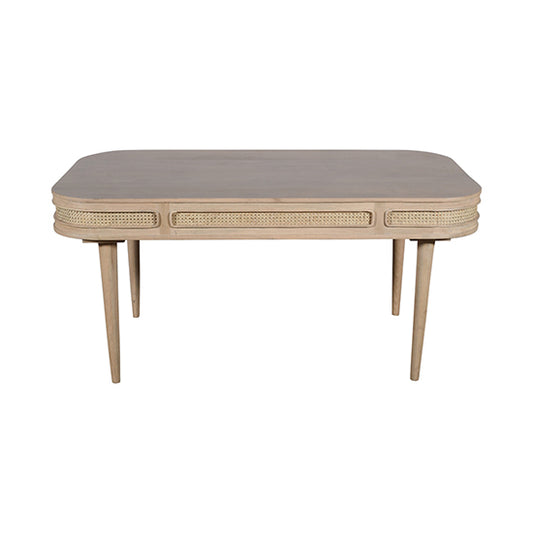 Valencia Cane & Mango Wood Dining Table In Natural