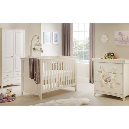 Cameo Wooden Cotbed In Stone White