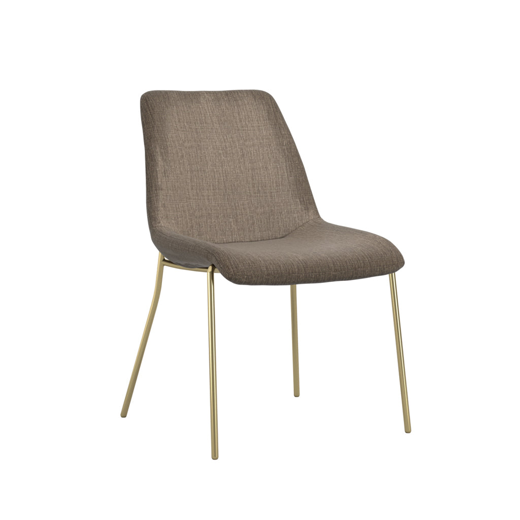 Carlo Velvet Dining Chair In Taupe With Gold Metal Frame