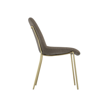 Carlo Velvet Dining Chair In Taupe With Gold Metal Frame