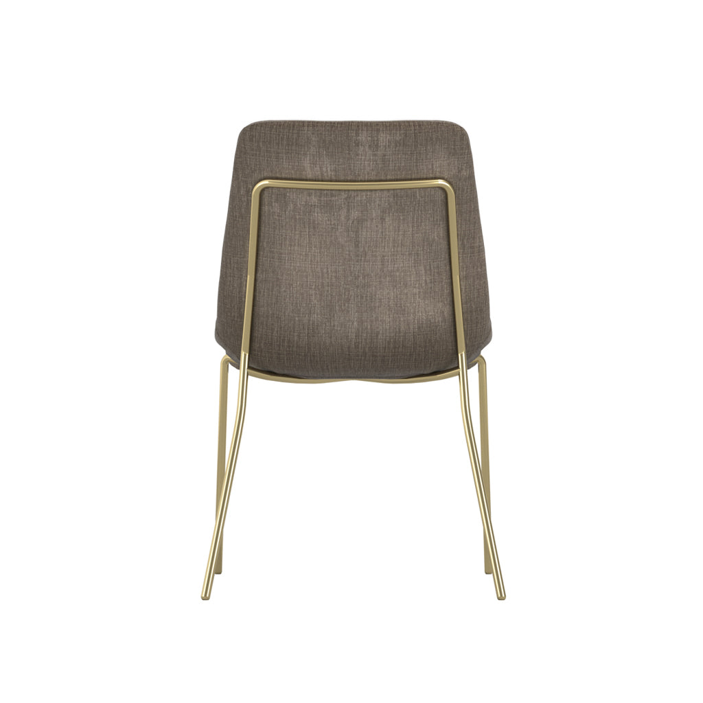 Carlo Velvet Dining Chair In Taupe With Gold Metal Frame