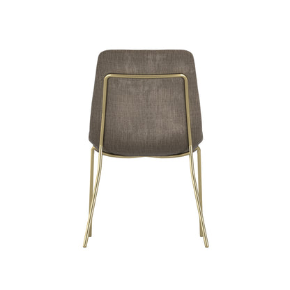 Carlo Velvet Dining Chair In Taupe With Gold Metal Frame