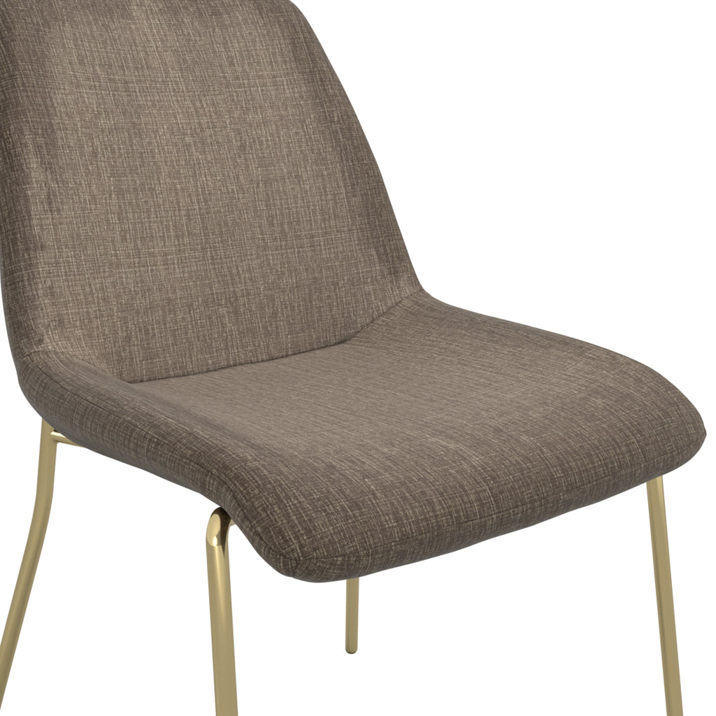 Carlo Velvet Dining Chair In Taupe With Gold Metal Frame