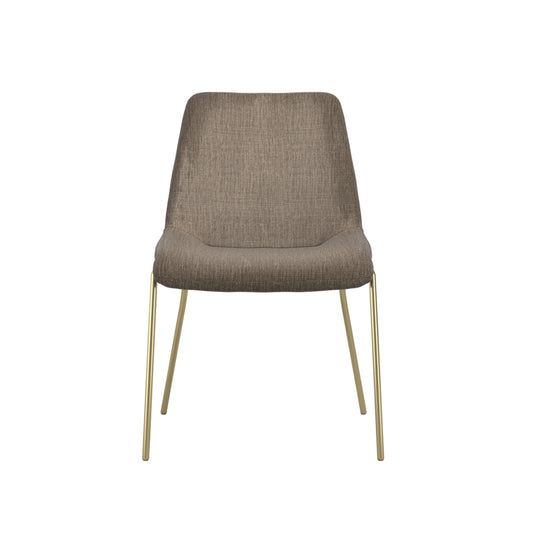 Carlo Velvet Dining Chair In Taupe With Gold Metal Frame