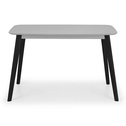 Casa Rectangular Wooden Dining Table In Grey With Black Legs