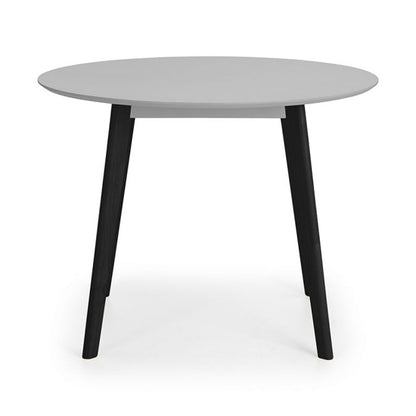 Casa Round Wooden Dining Table In Grey With Black Legs