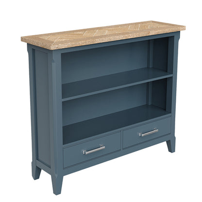 Signature Wooden Bookcase With 2 Drawers In Blue