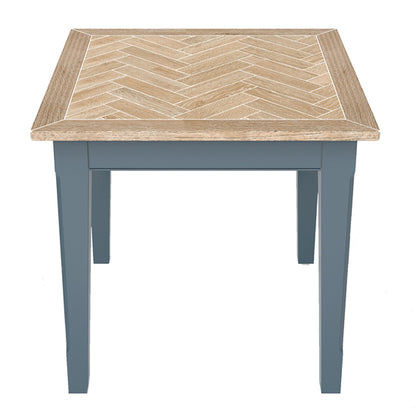 Signature Wooden Square Dining Table In Blue And Oak