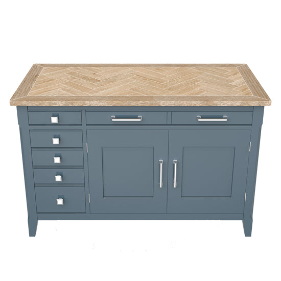 Signature Wooden Home And Office Hidden Computer Desk In Blue