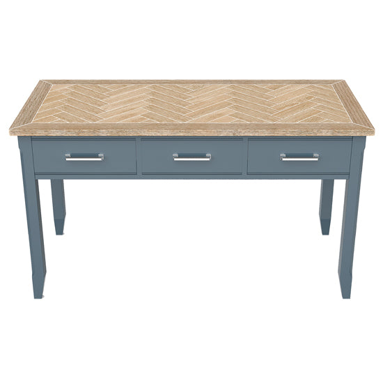 Signature Wooden Computer Desk With 3 Drawers In Blue