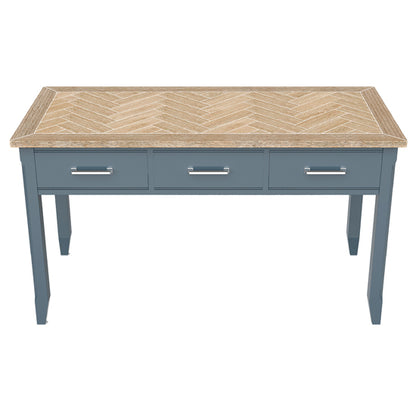 Signature Wooden Computer Desk With 3 Drawers In Blue
