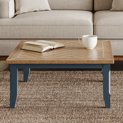 Signature Wooden Square Coffee Table In Blue