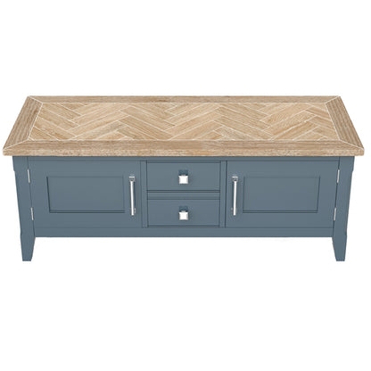 Signature Wooden TV Stand With 2 Doors And 2 Drawers In Blue