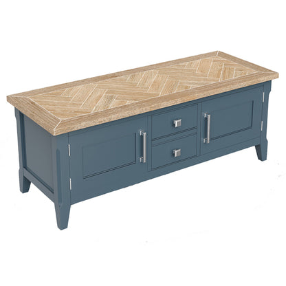 Signature Wooden TV Stand With 2 Doors And 2 Drawers In Blue