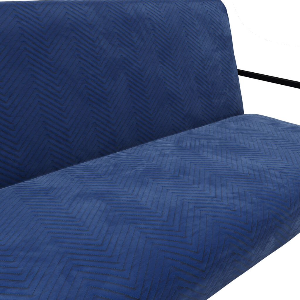 Chance Velvet 2 Seater Sofa In Oxford Blue With Matte Black Metal Frame