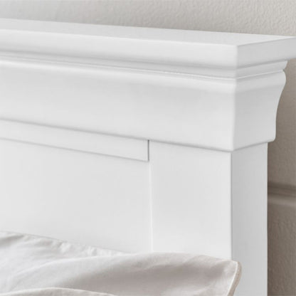 Clermont Wooden Double Bed In Surf White