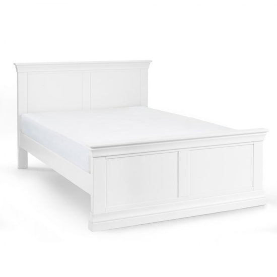 Clermont Wooden King Size Bed In Surf White