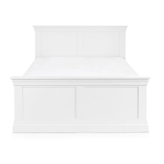 Clermont Wooden King Size Bed In Surf White