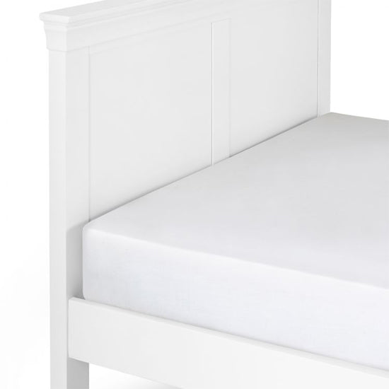 Clermont Wooden King Size Bed In Surf White