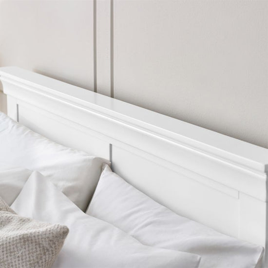 Clermont Wooden King Size Bed In Surf White